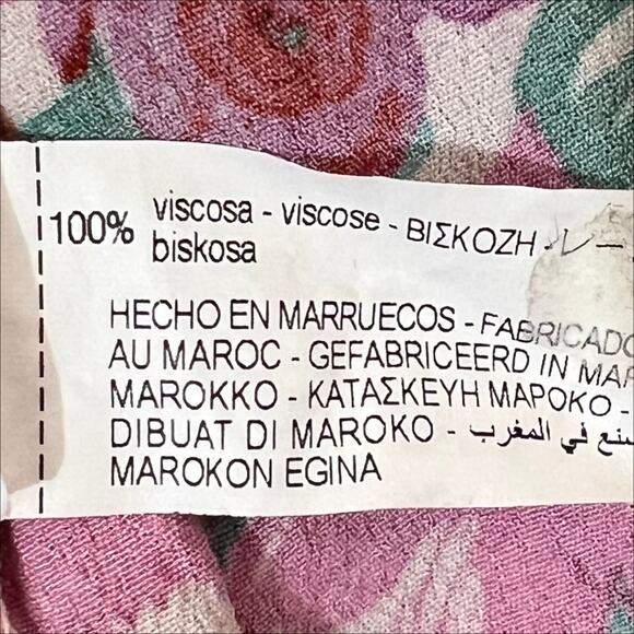 Zara Pink and Red Floral Print Short Sleeve Mini Wrap Dress Size Large - Picture 9 of 9